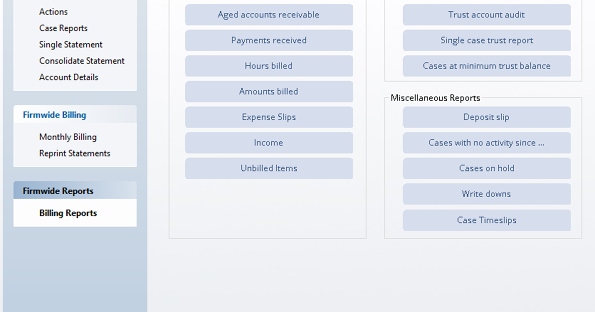 Billing reports