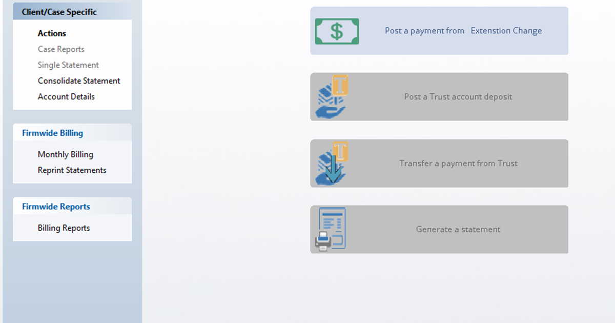 Convenient access to common tasks