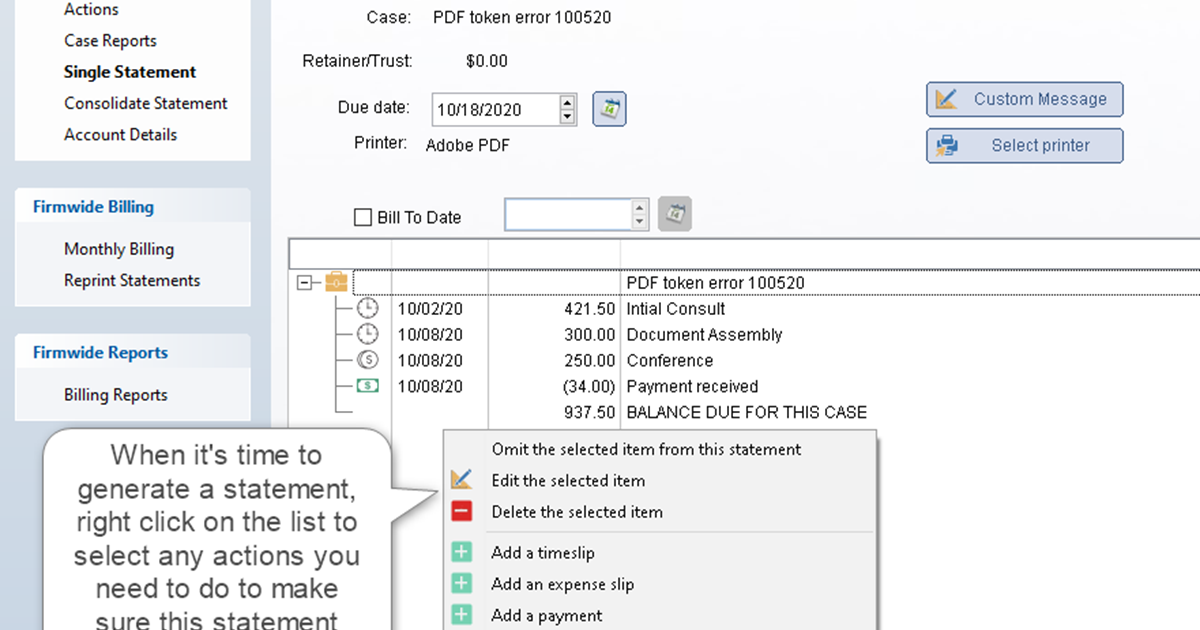 Billing manager - editing case charges